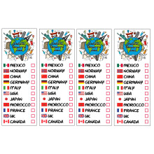 Drinking Around The World - 4er Pack Tattoos - Ideal Für Epcot Reise