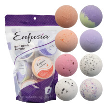 Enfusia Badebomben-Probepackung     8er-Packung, einzeln verpackte Sortenpackung. Vegane, nat   rliche, saubere Inhaltsstoffe. Entspannung, Feuchtigk