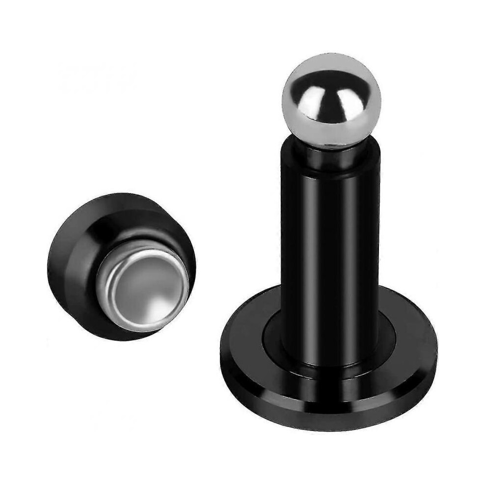 Magnetic Door Stopper,magnetic Door Stop, 304 Stainless Steel Door Holder with Wall&floor Mounted(black)