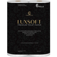 Luxsoft Premium Papel higinico de lujo de 3 capas de 3 paquetes de 6 paquetes spticos y seguros para el bote con material de disolucin rpida (paq