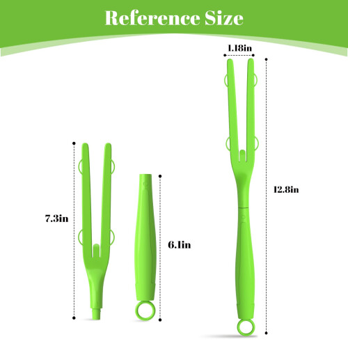 Extendable Duster Mop Handle - Compatible with Refill Detachable and Replaceable - Includes 3pc Extended Handles (3 Green) 1