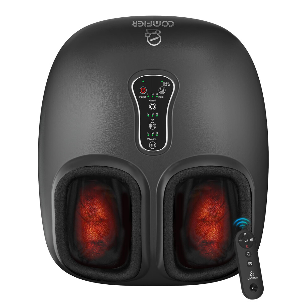 Comfier 2024 Upgrade Shiatsu Foot Massager With Remote Control Pause Function Heat Compression Vibration For Neuropathy Plantar Fasciitis Size 1