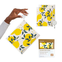 Papaya Reusable Paper Towels 2-Pack - 2 Sheets + 1 Hooks Quick Drying No Odor 1 Sheet Replaces 17 Rolls Washable Kitchen Cloth Sustainable Dish