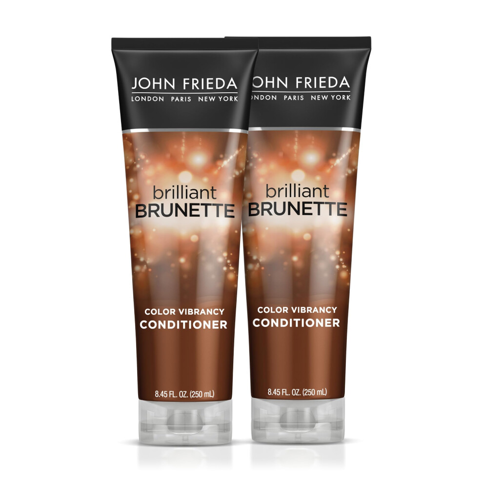John Frieda Brilliant Brunette Color Protecting Conditioner  For Maintaining Color Treated Hair  Anti-Fade Conditioner  2-8.45 Oz