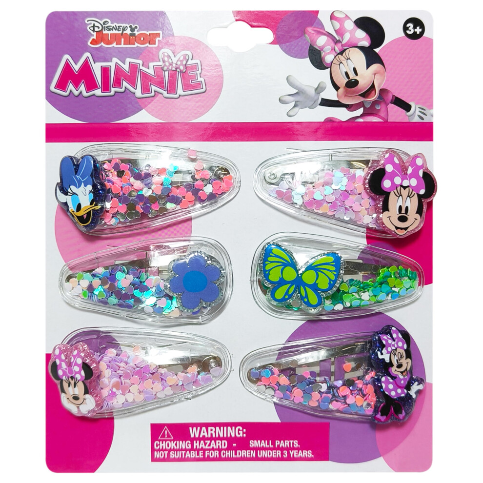 Luv Her Accessori Per Capelli Con Licenza Per Bambine, 6 Pezzi, Graziosi Fermagli Per Capelli Con Ciondoli Dei Personaggi Disney Preferiti, Ferma