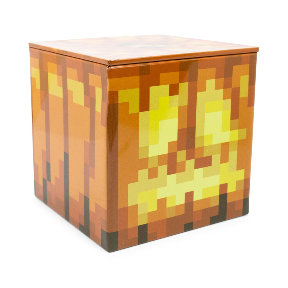 Minecraft Jack O'Lantern 4-Inch Tin Storage Box Cube Organizer with Lid | Basket Container  Cubby Cube Closet Organizer  Home Decor Playroom Accessori