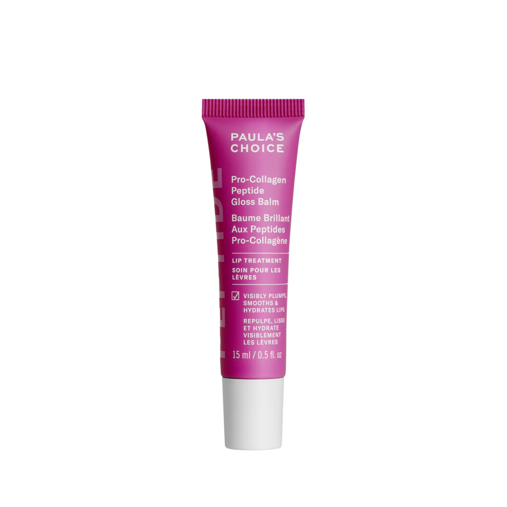 Paulas Choice Pro-Collagen Peptide Gloss Balm  Plumps  Hydrates & Smooths Lips  Sheer & Glossy Finish for Fuller Lips  Cruelty-Free  0.5 Fl Oz.