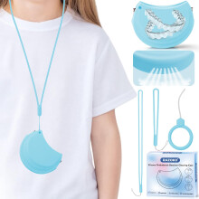 RAZOKO Siliconen Retainer Case met 3 Lanyard Aligner Case Vent Gaten Nacht Mondbeschermer Case Retainer Houder voor Meisje Vrouwen Kinderen Mannen vo