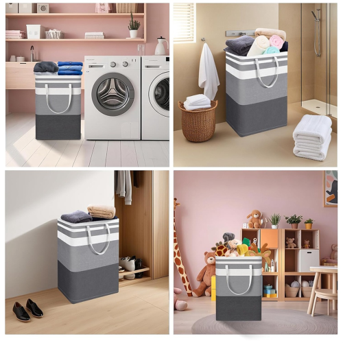2PCS Large Laundry Basket, Waterproof,Freestanding Laundry Hamper 75L 1