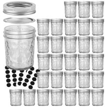 VERONES Mason krukker 6 OZ 30 PACK 6 oz Mason krukker Konserveskrukker Jelly krukker med lg Ideel til syltetj Honning Bryllupsfavoritter