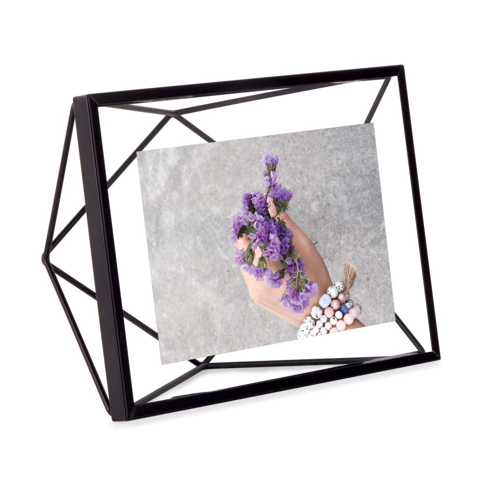 Umbra Prisma Picture Frame  4x6 Metal Photo Display for Desk or Wall  4"""" x 6""""  Black