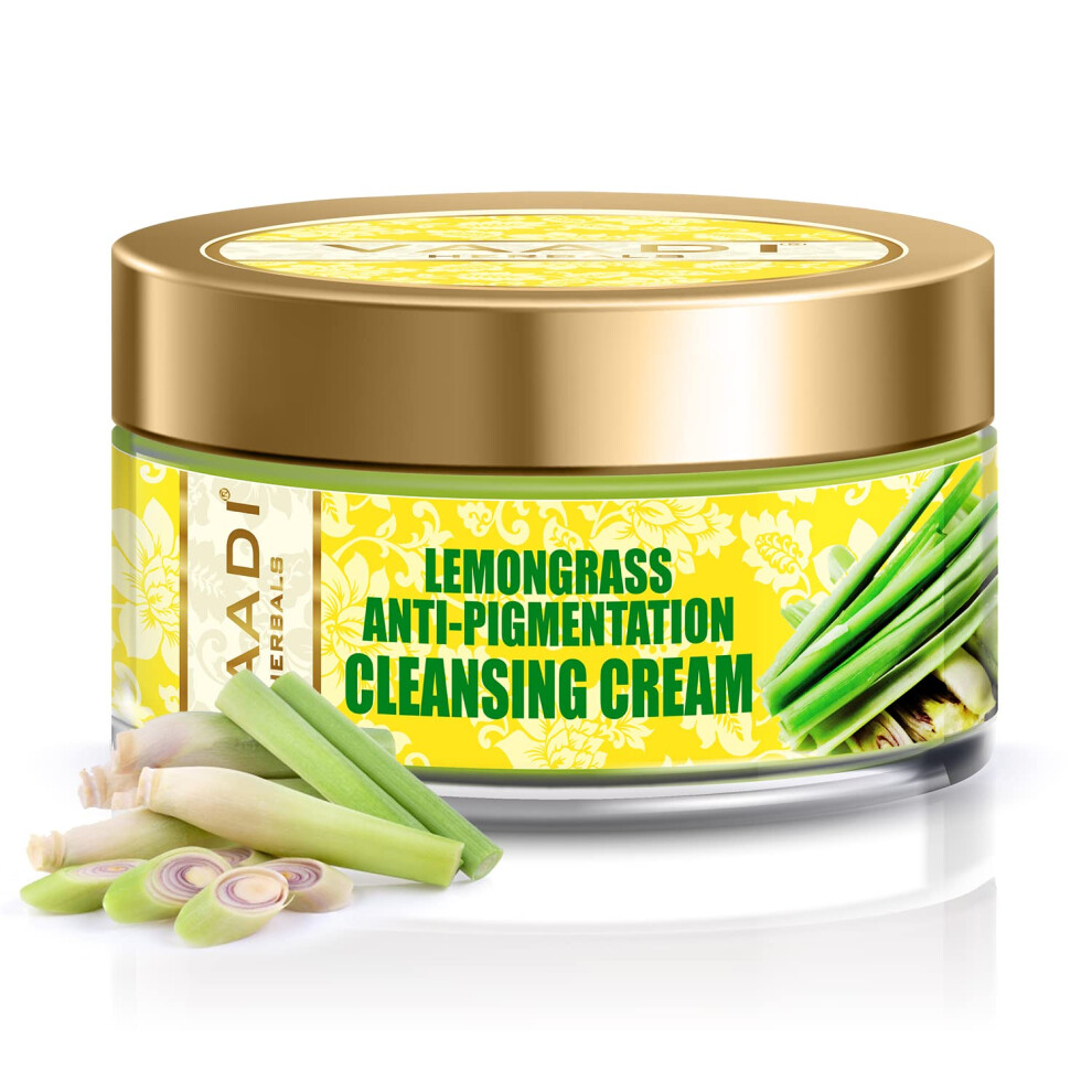 Vaadi Herbals Lemongrass Anti?Pigmentation Herbal Facial Cleansing Creams All Natural Paraben Free Sulfate Free Suitable For Both Men And Women Good F