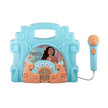 eKids Disney Moana Sing Along Boombox Lautsprecher mit Mikrofon für Moana-Fans, Karaoke-Maschine für Kinder mit Musik und Lichtern
