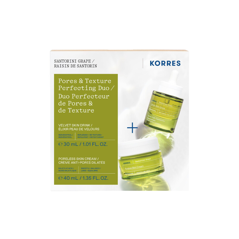 KORRES | Santorini Grape Duo regimen set | Velvet Skin Drink Face oil & Skin Cream