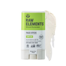 Raw Elements Face All-Natural Mineral Sunscreen Stick Non-Nano Zinc Oxide 95% Organic Water-Resistant 80 Min Reef Safe All Ages Safe SPF 30+ T