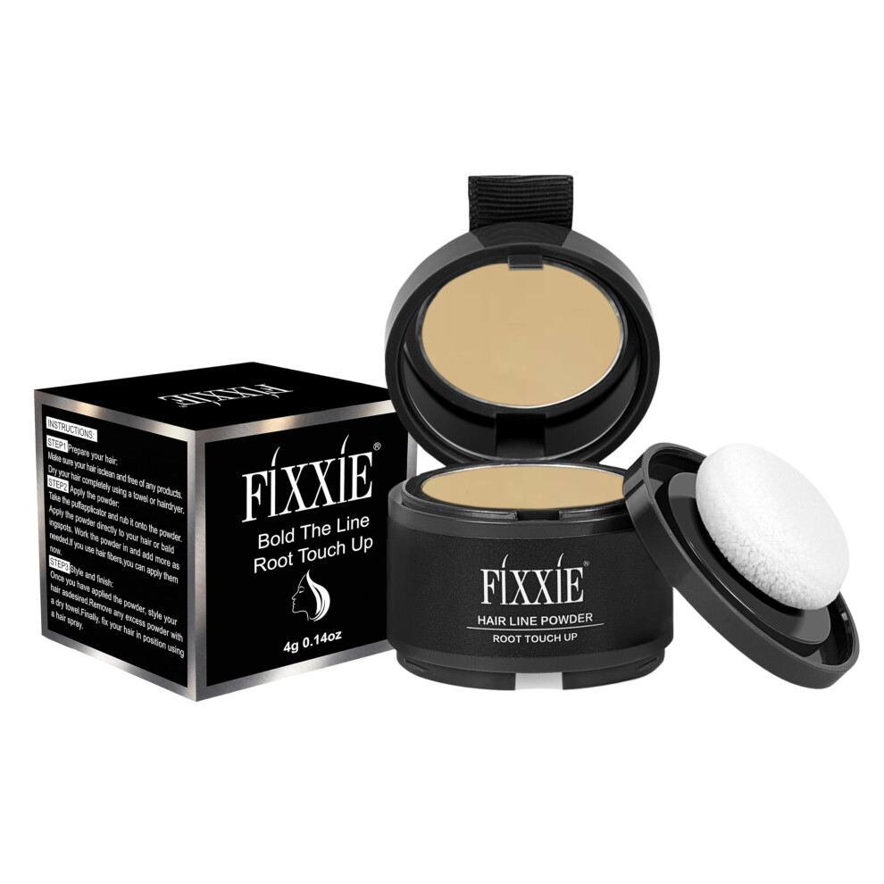 Fixxie, Fixxie Hairline Powder Medium Blonde Root Touch Up Powder Instant Hair Loss Concealer Hair Powder For Thinning Hair Windproof & Sweatproof Hair Root Cover