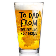 To Dad From the Reasons You Drink, lustiges Papa-Bierglas, 473 ml, hergestellt in den USA, Best Dad Ever, Bierglas fr neuen Papa, Valentinstagsg