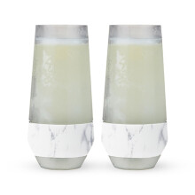 Bicchieri da vino refrigeranti senza stelo Host Champagne Freeze da 9 once, set di 2 bicchieri refrigeranti per congelatore, flute isolati, regal