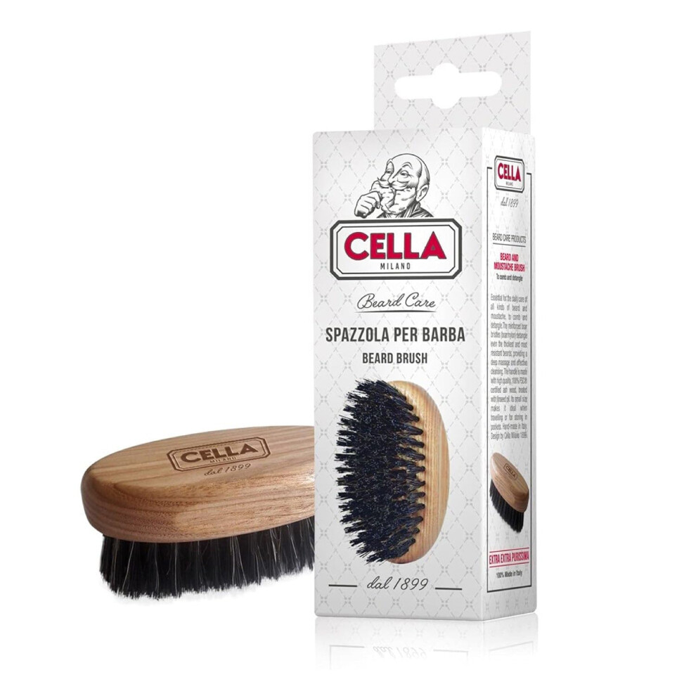 Cella Milano  Boar & Nylon Bristle Beard and Mustache Brush  Hand Made in Italy-image-OPC-PH55S87-NEW