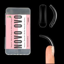 NOVO OVO 100 stuks Long Hawk gebogen nageltips Clear Cystal Extra Super Extreme Deep Curve Half Cover Taps Vierkant Eagle Claw Soft Gel Valse nagelve