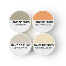 Hanz de Fuko Deluxe Haarverzorgingsset - Super Styling Sampler Met Claymation Sponge Wax Modify Pomade Scheme Cream - Gecertificeerde biologische
