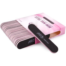 25pcs - PANA Mini Double-Sided Emery Nail File for Manicure Pedicure Natural and Acrylic Nails - Black (Grit 180/180)