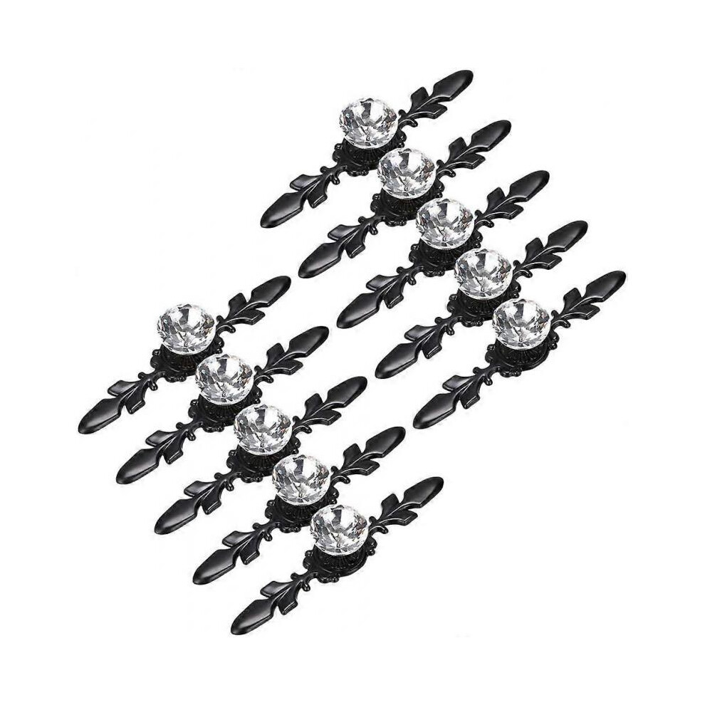 10 Pack Crystal Drawer Knob with Silver Plate - Diamond Cabinet Drawer Knob Drawer Knob with Screws (120mm)