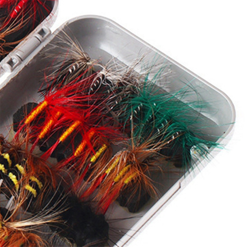 Conjunto de decoração com anzóis para pesca com mosca e isca para truta, 64 peças 2