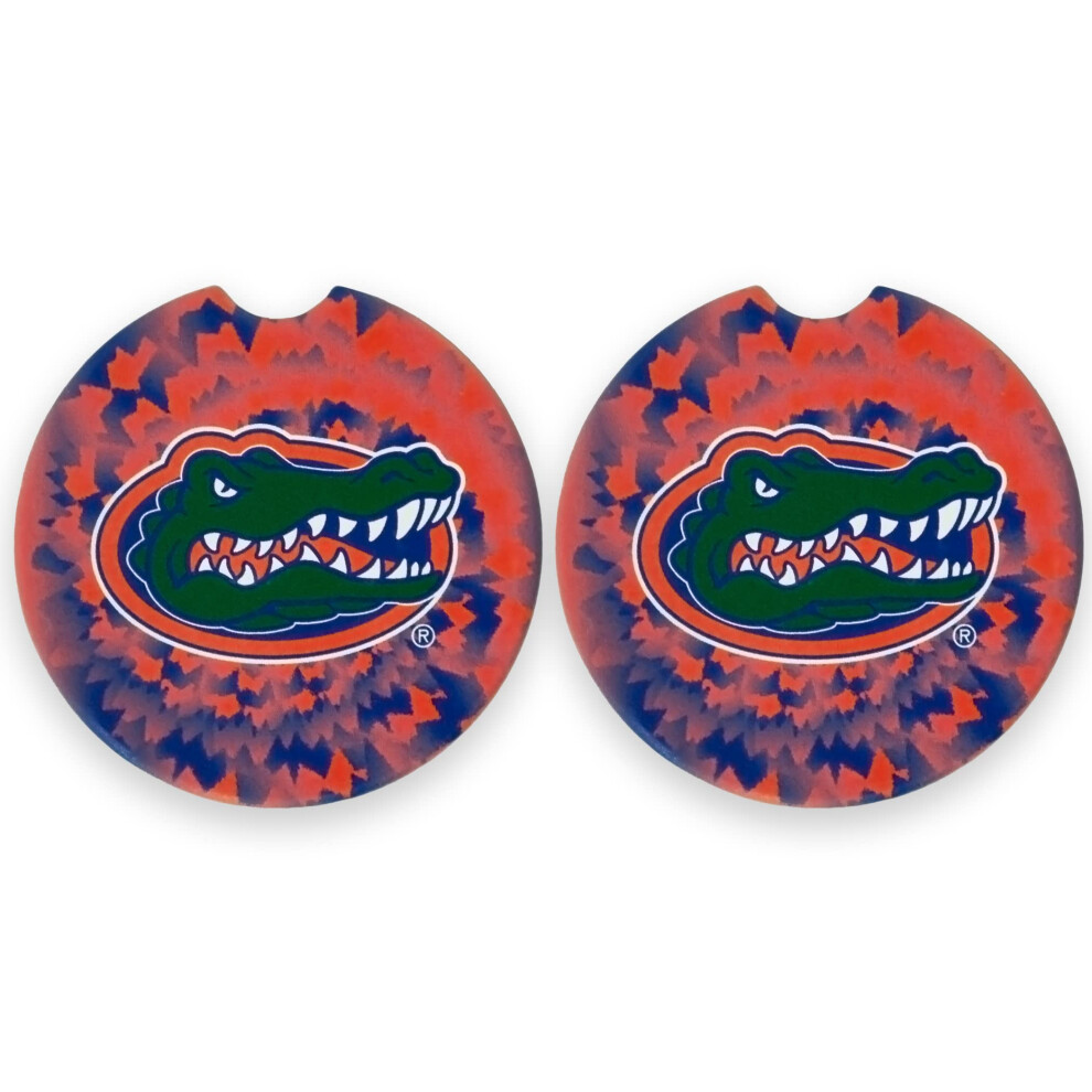 University of Florida Set of 2 Car Coasters by Magnolia Lane - Removable Absorbent Ceramic Stone Coasters - Ideal Gift for Students Alumni and Everyd