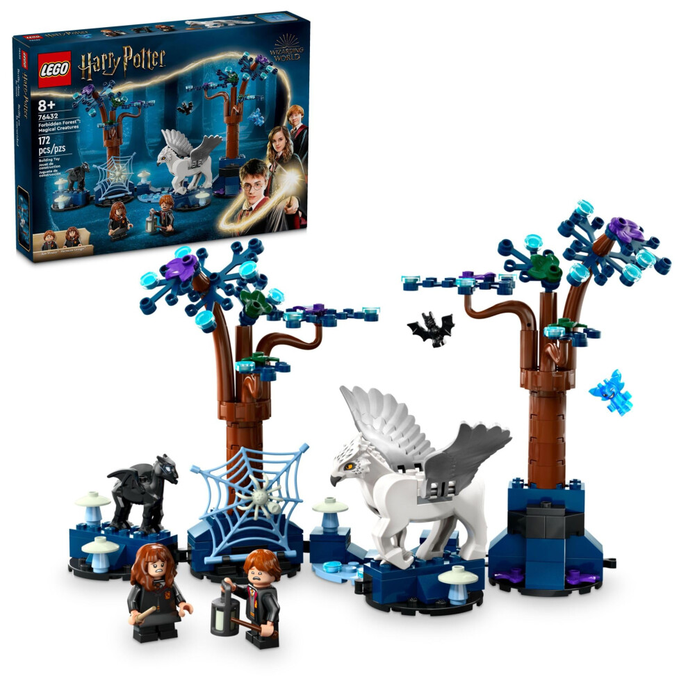 LEGO Harry Potter Forbidden Forest: Magical Creatures Glow in The Dark Toy for Kids with Buckbeak and Thestral Fantasy Animal Figures Harry Potter G