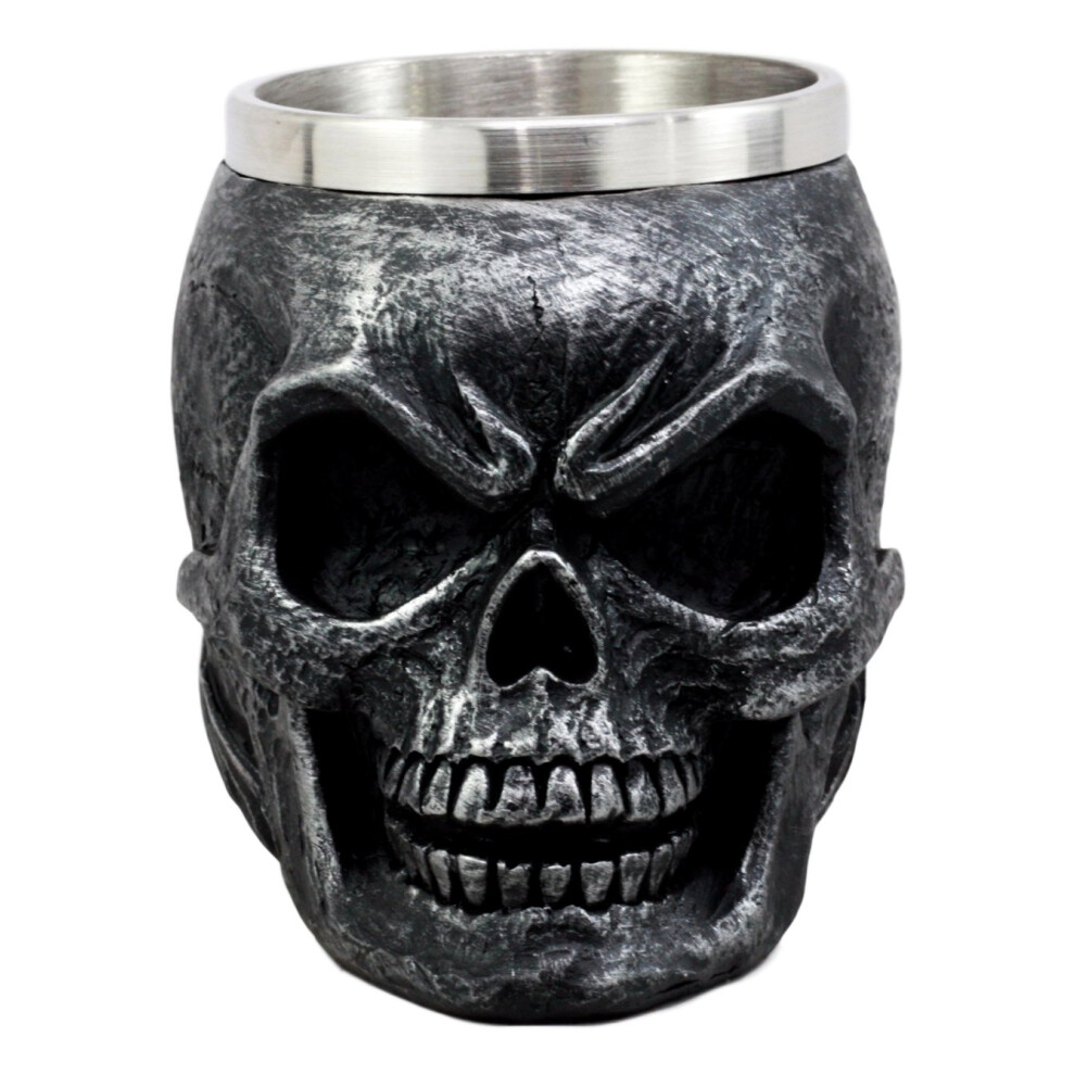 Ebros Gift Kaffeetasse Mit Totenkopf-Motiv, Dunkles Silber, Ossuary Doomsday, Unsterblicher Totenkopf, Tag Der Toten, Skelettkopf, D Mon, Bierkru-image