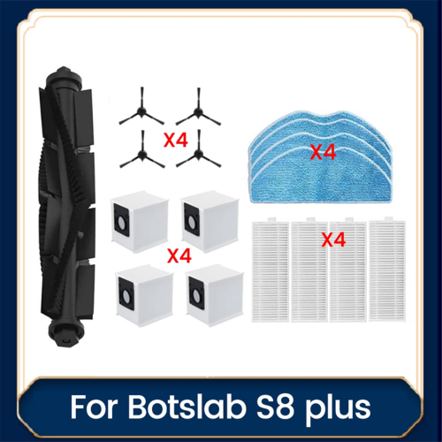 17 stuks voor Botslab S8 Plus vacuümrol- en filterkit