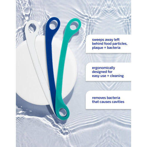 Supersmile Ripple Edge, puliscilingua ergonomico e riutilizzabile, confezione da 3 2