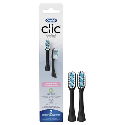 Oral-B Oral-B Clic Toothbrush Sensitive Clean Replacement Brush Heads  Black  2 Count