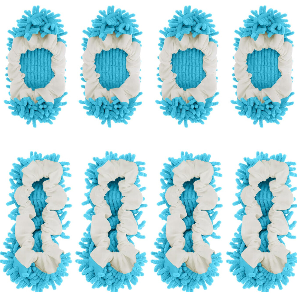 Wellmall 8 Pantofole Per La Pulizia Del Pavimento, Copriscarpe In Microfibra, Lavabili E Riutilizzabili, Per Donna, Uomo, Casa, Cucina (Blu)-image