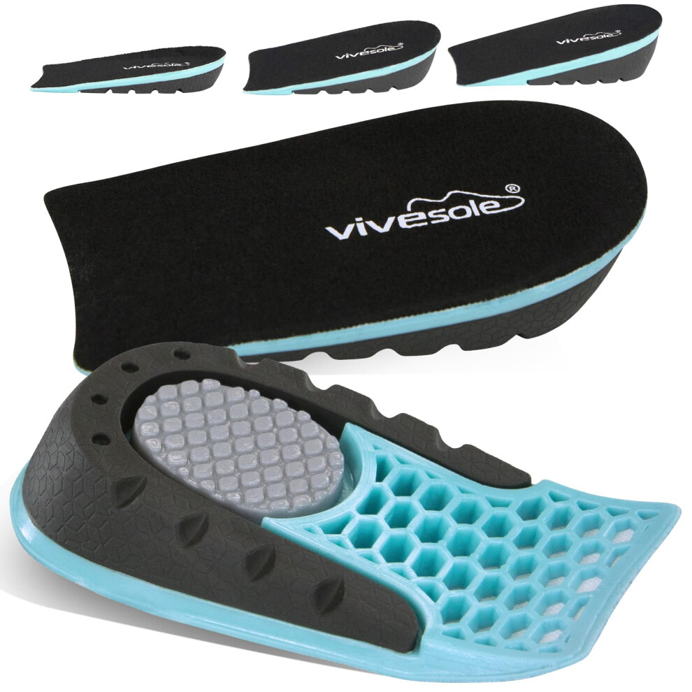 Vivesole Height Increase Insoles (Pair) - Heel Lifts For Men Women Leg Length Discrepancy - Plantar Fasciitis Relief Shoe Inserts - Orthopedic Cups