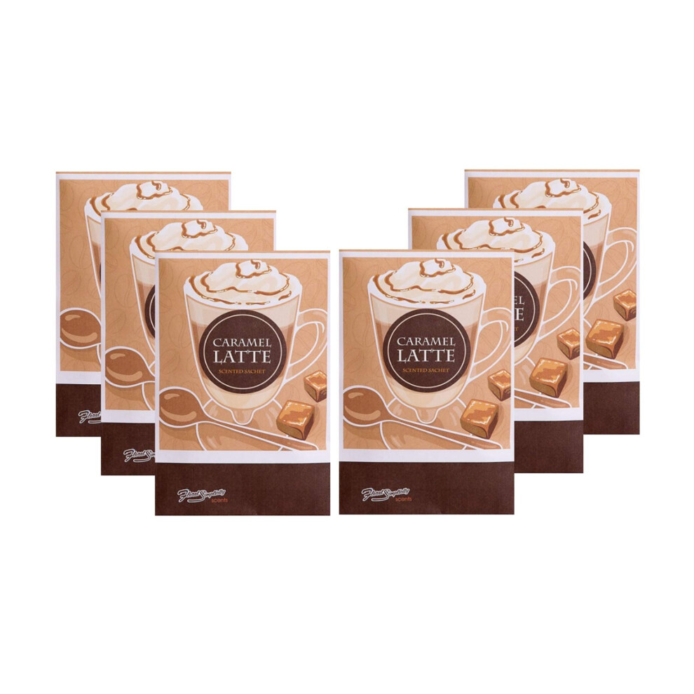 Floral Simplicity Caramel Latte Scented Sachets Pack of 6  Fall & Winter - Long-Lasting Scented Bags  Home Fragrance  Air Freshener & Deodorizer for C-image-OPC-PH55TFV-NEW