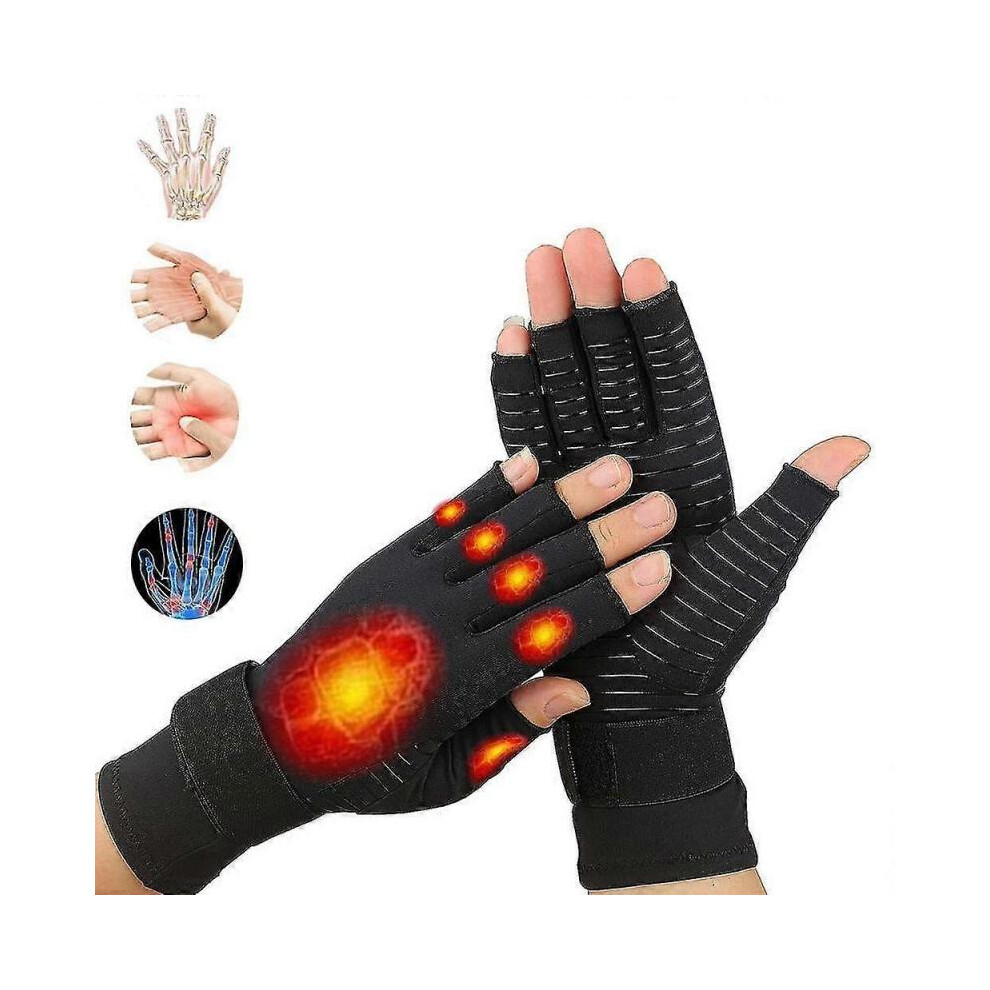 Compression Arthritis Gloves Joint Pain Relief Half Finger Brace Wrist Support