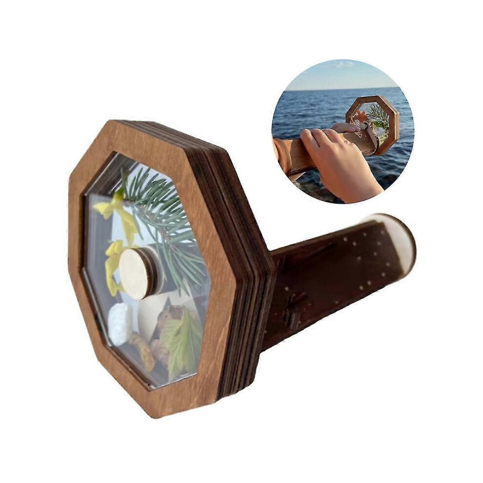 Wooden DIY Kaleidoscope Kit Kaleidoscope Sensory Toys Parent-child Interactive Game