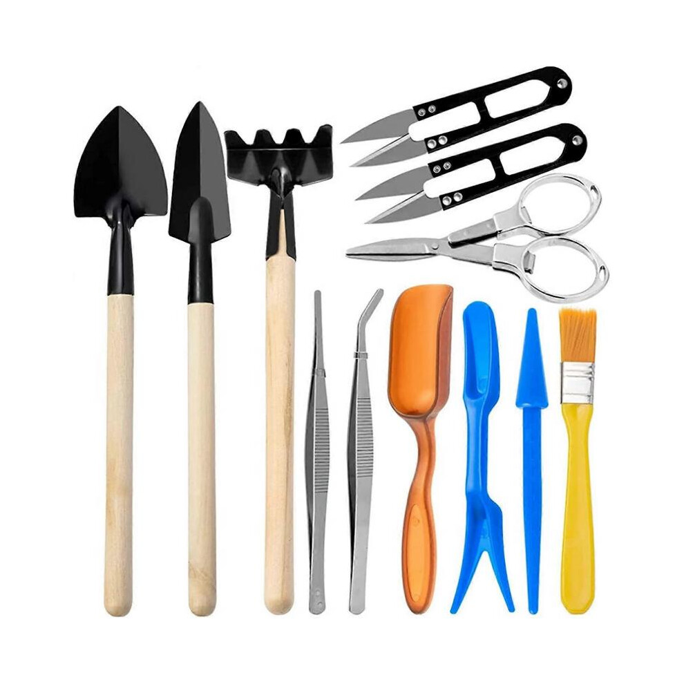 12 Pcs Gardening Tool Set Succulent Tool Kit,Houseplant Rake Mini Gardening Hand Tools,Small Shovel/Rake/Spade