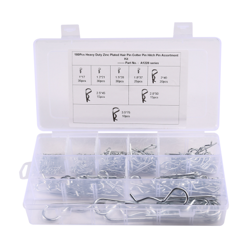 180 Pcs A1288 Split Galvanized R-Type Latch Bolt Cotter Pin