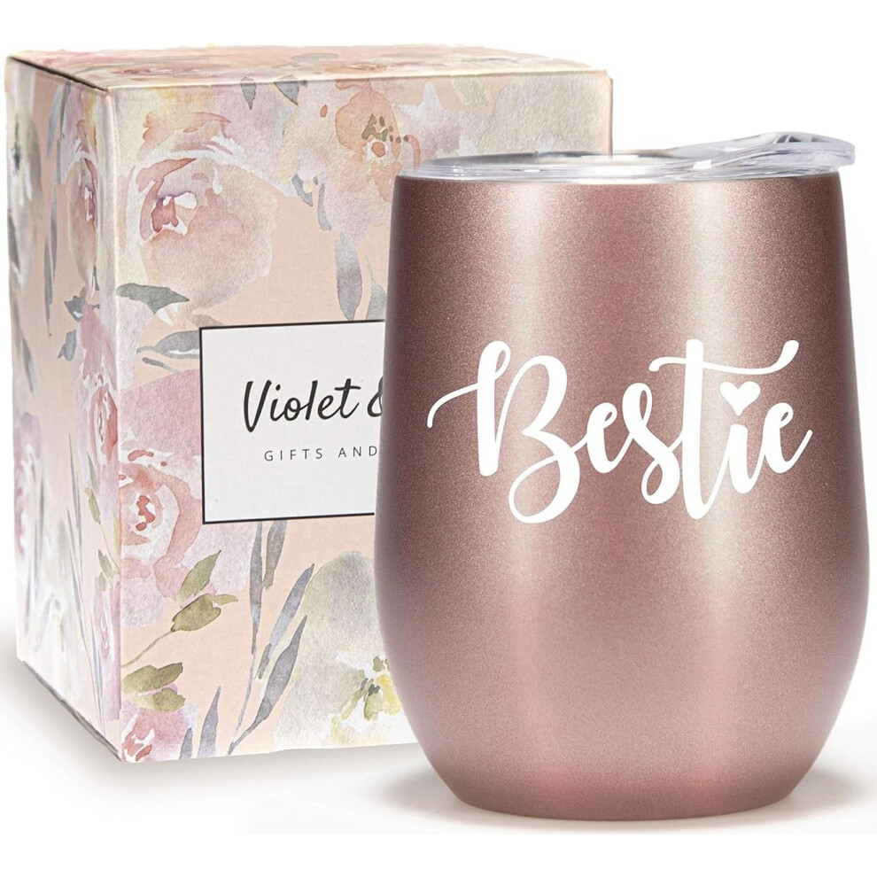 Verre     vin VIOLET & GALE       Meilleure amie       pour femme     Tasse     caf    isotherme 350 ml     Cadeau id   al pour les voyages