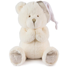 GUND Ours en peluche anim avec pri re de bonne nuit, jouet sensoriel pour les 0 ans et plus, couleur cr me, 28 cm