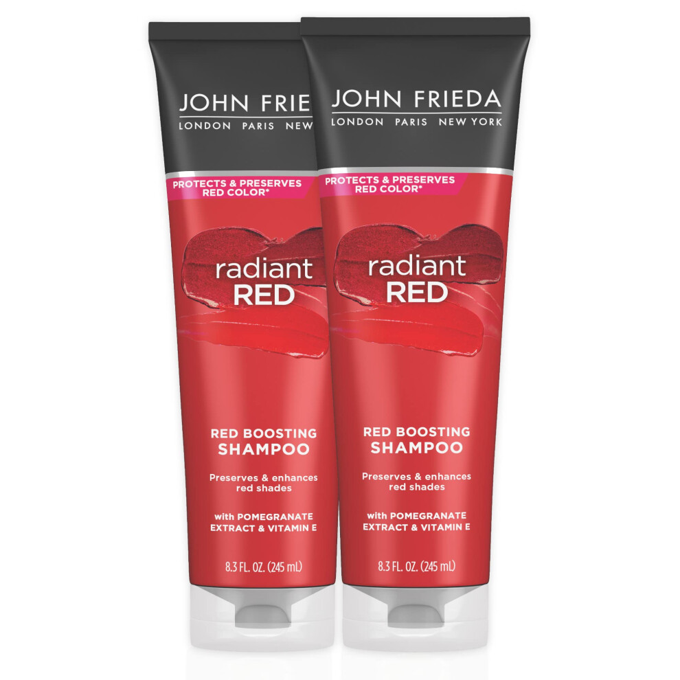 John Frieda Radiant Red Shampoo  Enhances Red Shades with Pomegranate and Vitamin E  8.3 oz (Pack of 2)