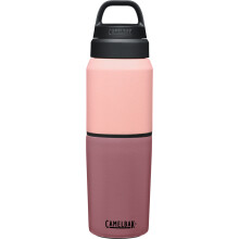 Camelbak Products MultiBev Borraccia e Tazza da Viaggio - Acciaio Inox con Isolamento Sottovuoto - Rosa Terracotta/Rosa Camellia - Bottiglia da 1