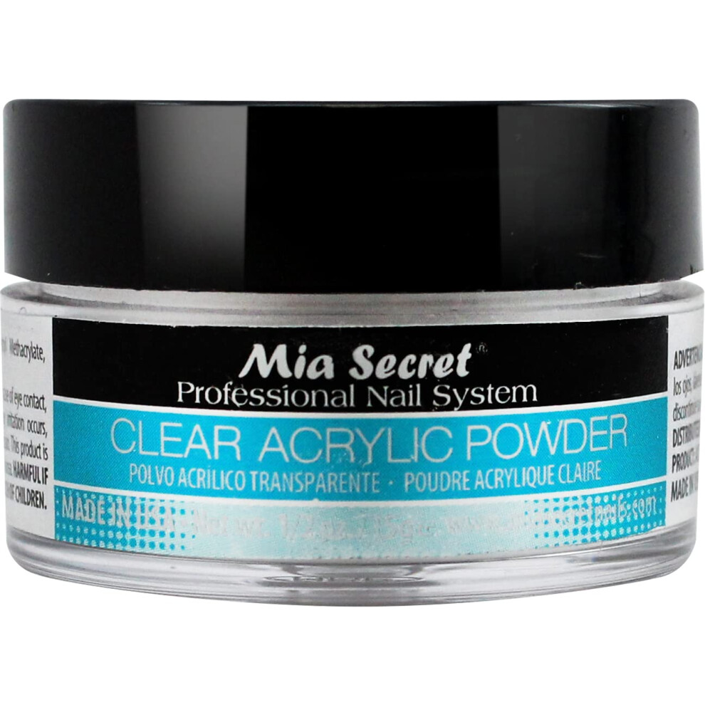 Mia Secret Professional Acrylic Nail System Clear Acrylic Powder (1/2 Oz)
