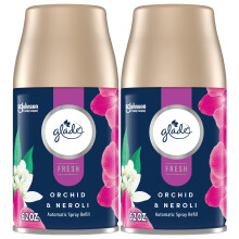 Recambio de ambientador autom   tico Glade en aerosol para el hogar y el ba   o, colecci   n Orchid & Neroli Fresh, 6.2 oz, 2 unidades