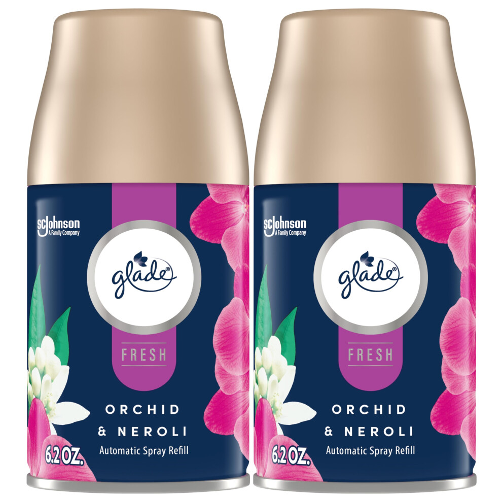 Glade Automatic Spray Refill  Air Freshener for Home and Bathroom  Orchid & Neroli  Fresh Collection  6.2 Oz  2 Count