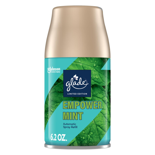 Glade Recarga de Spray Automático Glade, Ambientador para Hogar y Baño, Mentol Empoderado, 6.2 Oz