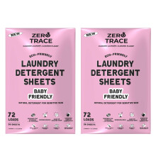 Zero Trace All Natural Baby tvttmedelslakan - Kraftfulla miljvnliga rese-tvttremsor fr knslig hud (144 laddningar 72 ark)